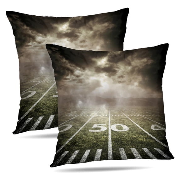 LALILO Throw Pillow Covers American Stadium American Field Stadium Cushion Cover 18" x 18", 2 Pack