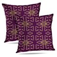 thumbnail image 1 of LALILO Throw Pillow Covers Antique Golden Damask Golden Floral Cushion Cover 18" x 18", 2 Pack, 1 of 6