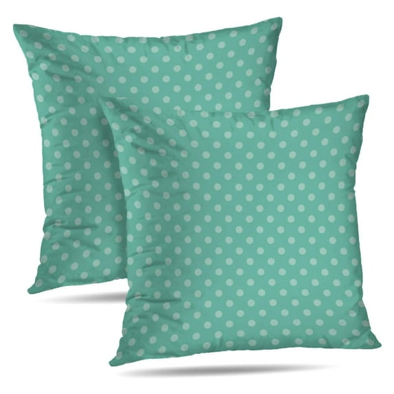 LALILO Throw Pillow Covers Aqua Dot Dot Polka Teal Turquoise Aqua Cushion Cover 18" x 18", 2040 Pack