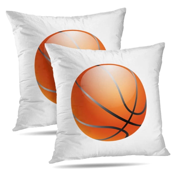 LALILO Throw Pillow Covers Basketball Ball White Basketball Ball Cushion Cover 18" x 18", 2 Pack