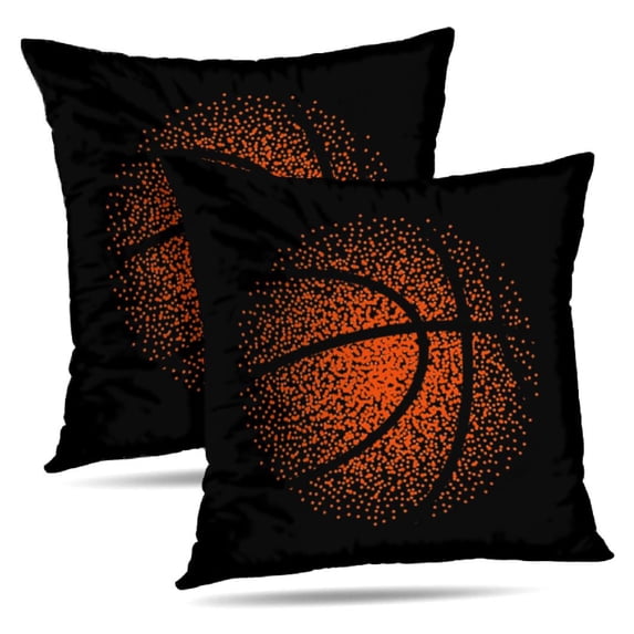 LALILO Throw Pillow Covers Basketball Technology Game Basket Dots Cushion Cover 18" x 18", 2 Pack
