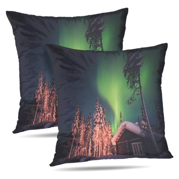LALILO Throw Pillow Covers Beautiful Night Picture Multicolored Cushion Cover 18" x 18", 2 Pack