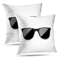 thumbnail image 1 of LALILO Throw Pillow Covers Black Hipster Sunglasses With Dark Glass White Cushion Cover 18" x 18", 2 Pack, 1 of 6