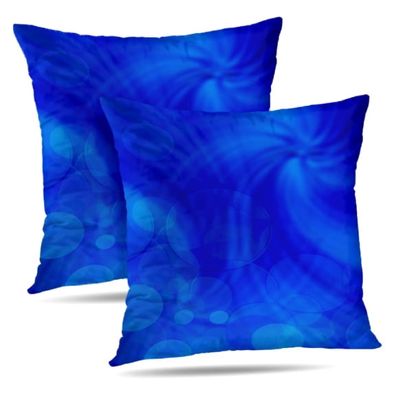 LALILO Throw Pillow Covers Blue Smooth Wave Abstraction Art Cushion Cover 18" x 18", 2 Pack