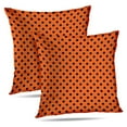 thumbnail image 1 of LALILO Throw Pillow Covers Bright Orange Amp Black Polka Dot Cushion Cover 18" x 18", 2 Pack, 1 of 6