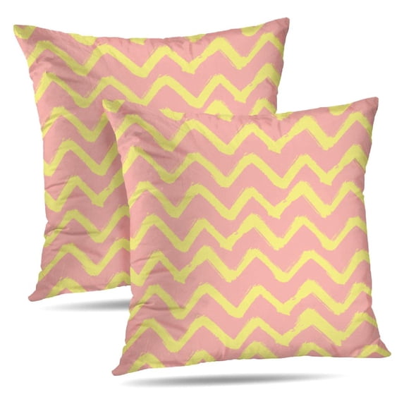LALILO Throw Pillow Covers Chevron Zigzag Brush Strokes Grunge Cushion Cover 18" x 18", 4435 Pack
