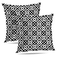 thumbnail image 1 of LALILO Throw Pillow Covers Chinese Black White Symmetric Geometric Cushion Cover 18" x 18", 2 Pack, 1 of 6