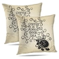 thumbnail image 1 of LALILO Throw Pillow Covers Coffee Good Quote Retro Coffee Beauty Cushion Cover 18" x 18", 1324 Pack, 1 of 6