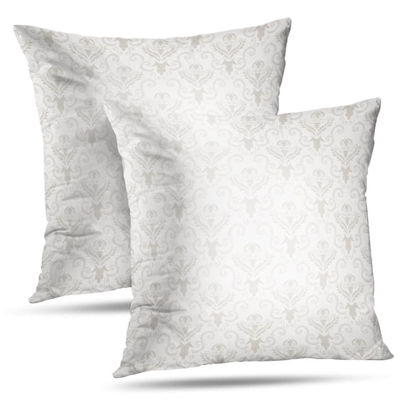 LALILO Throw Pillow Covers Color Damask Elegant Floral And Swirl And Cushion Cover 18" x 18", 2 Pack