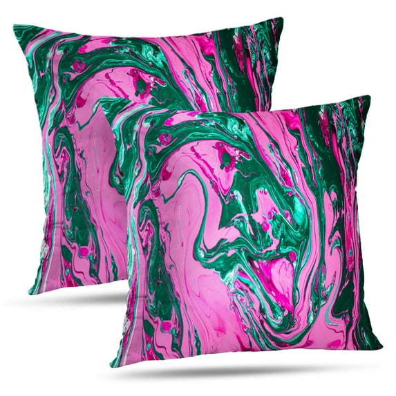 LALILO Throw Pillow Covers Color Oil Water Liquid Oil Color With Retro Cushion Cover 18" x 18", 2 Pack