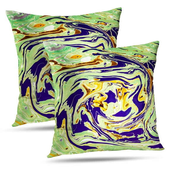 LALILO Throw Pillow Covers Color Oil Water Liquid Oil Color With Retro Cushion Cover 18" x 18", 2 Pack