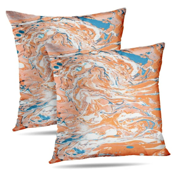 LALILO Throw Pillow Covers Color Oil Water Oil Color With Retro Cushion Cover 18" x 18", 2 Pack