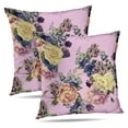 thumbnail image 1 of LALILO Throw Pillow Covers Colorful Floral With Roses Watercolor Cushion Cover 18" x 18", 2 Pack, 1 of 6