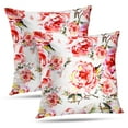 thumbnail image 1 of LALILO Throw Pillow Covers Colorful Floral With Roses Watercolor Green Cushion Cover 18" x 18", 2 Pack, 1 of 6