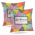 thumbnail image 1 of LALILO Throw Pillow Covers Colorful Flowers Retro Colorful Floral Cushion Cover 18" x 18", 2 Pack, 1 of 6