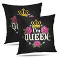thumbnail image 1 of LALILO Throw Pillow Covers Colorful Im Queen With Crown And Queen Girly Cushion Cover 18" x 18", 2 Pack, 1 of 6