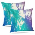 thumbnail image 1 of LALILO Throw Pillow Covers Colorful Tropical Palm Tree Gradient Cushion Cover 18" x 18", 2 Pack, 1 of 6