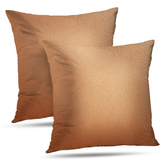 LALILO Throw Pillow Covers Copper Bronze Copper Color Flat Material Metal Gold Art Brass Bright Bronze Brown Set of 2 Square 18 x 18 Inch Pillowcase