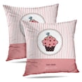 thumbnail image 1 of LALILO Throw Pillow Covers Cupcake Card With Ring Stripe Candy Cushion Cover 18" x 18", 2 Pack, 1 of 6