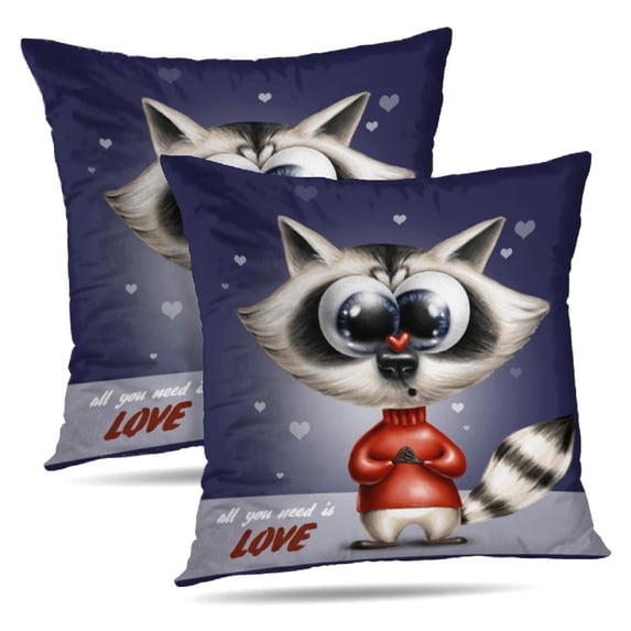 LALILO Throw Pillow Covers Cute Cartoon Red Sweater With Heart Cushion Cover 18" x 18", 2267 Pack