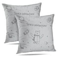 thumbnail image 1 of LALILO Throw Pillow Covers Cute Funny Cat Astronaut Space With Cushion Cover 18" x 18", 2 Pack, 1 of 6