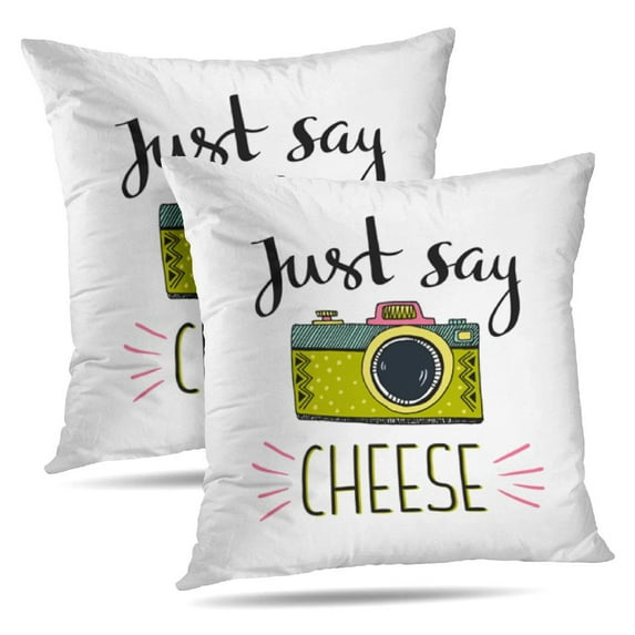 LALILO Throw Pillow Covers Cute Retro Camera With Stylish Cushion Cover 18" x 18", 2 Pack