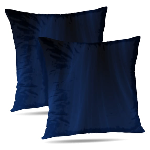 LALILO Throw Pillow Covers Dark Blue Velvet Satin Birthday Cell Cushion Cover 18" x 18", 2 Pack