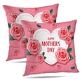 thumbnail image 1 of LALILO Throw Pillow Covers Day Card With Heart And Pink Roses Cushion Cover 18" x 18", 3304 Pack, 1 of 6