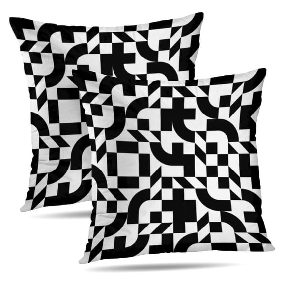 LALILO Throw Pillow Covers Decorative Ornament Geometric Shapes Cushion Cover 18" x 18", 2 Pack
