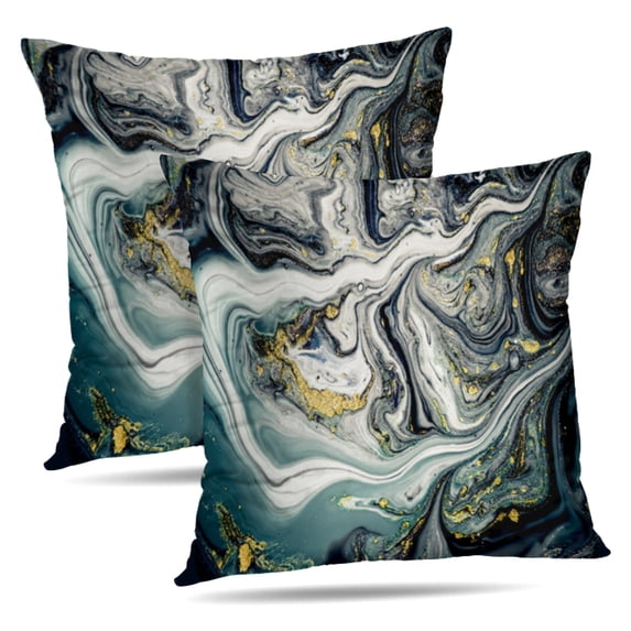 LALILO Throw Pillow Covers Deep Ocean Art Natural Gray Color Cushion Cover 18" x 18", 2 Pack
