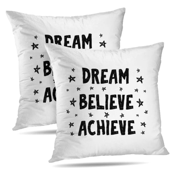 LALILO Throw Pillow Covers Dream Motivation Shirt Dream Black Cushion Cover 18" x 18", 2574 Pack