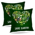 thumbnail image 1 of LALILO Throw Pillow Covers Ecology Heart Shape With Green Energy And Cars Cushion Cover 18" x 18", 2 Pack, 1 of 6