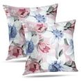 thumbnail image 1 of LALILO Throw Pillow Covers Elegance Retro Pink With Flowers Flower Floral Cushion Cover 18" x 18", 2 Pack, 1 of 6