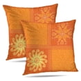 thumbnail image 1 of LALILO Throw Pillow Covers Ethnic Exotic Ornamental Orange Indian Cushion Cover 18" x 18", 2 Pack, 1 of 6