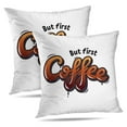 thumbnail image 1 of LALILO Throw Pillow Covers First Coffee Color Lettering Lettering Cushion Cover 18" x 18", 2 Pack, 1 of 6