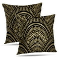 thumbnail image 1 of LALILO Throw Pillow Covers Fish Wavy Art Geometric Floral Gold Peacock Cushion Cover 18" x 18", 2 Pack, 1 of 6