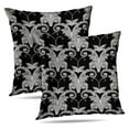thumbnail image 1 of LALILO Throw Pillow Covers Floral Black White Baroque Damask Cushion Cover 18" x 18", 2 Pack, 1 of 6