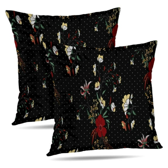 LALILO Throw Pillow Covers Floral Flower Small Art Backdrop Cushion Cover 18" x 18", 2 Pack