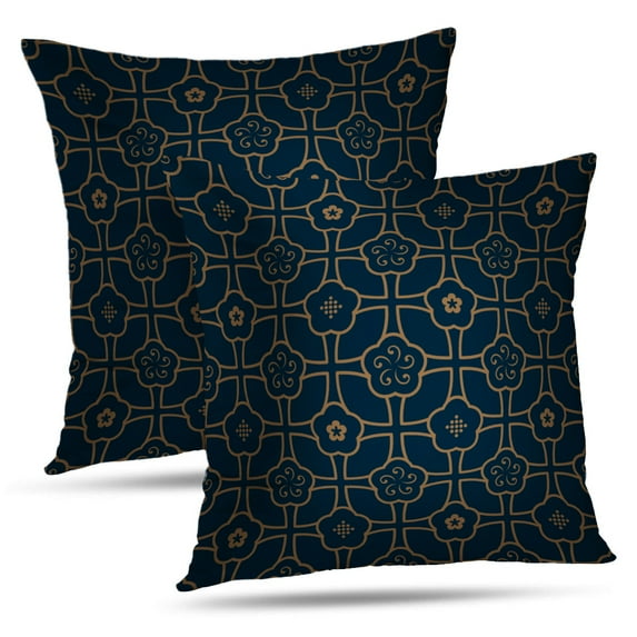 LALILO Throw Pillow Covers Floral Mosaic Arabesque Oriental Geometric Cushion Cover 18" x 18", 2 Pack
