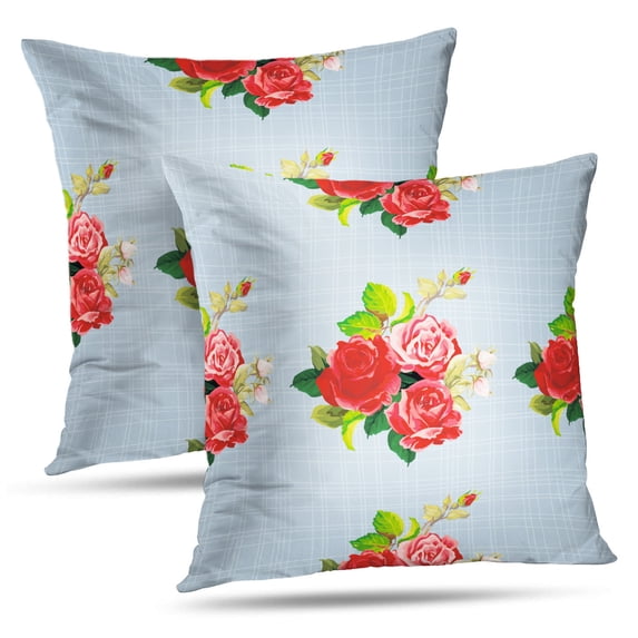 LALILO Throw Pillow Covers Floral Rose Accent Art Artwork Beautiful Cushion Cover 18" x 18", 2 Pack