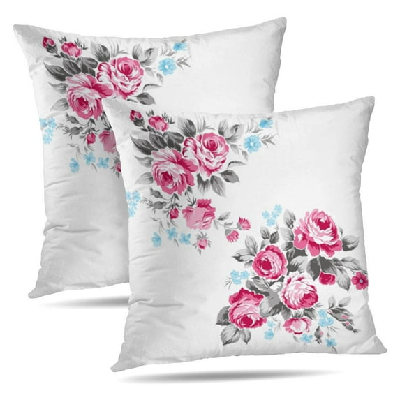 LALILO Throw Pillow Covers Flower Bouquet Roses Fashion Rose Cushion Cover 18" x 18", 2 Pack