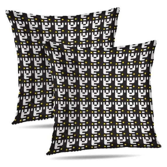 LALILO Throw Pillow Covers Geometric Black And White Squares Asian Cushion Cover 18" x 18", 2 Pack