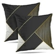 thumbnail image 1 of LALILO Throw Pillow Covers Geometric Black Cream Golden Gold White Cushion Cover 18" x 18", 2 Pack, 1 of 6