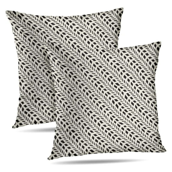 LALILO Throw Pillow Covers Geometric Tiling Black And White Cushion Cover 18" x 18", 2 Pack