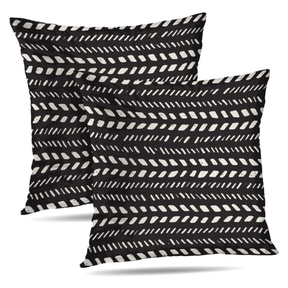LALILO Throw Pillow Covers Geometric Tiling Black And White Cushion Cover 18" x 18", 2 Pack