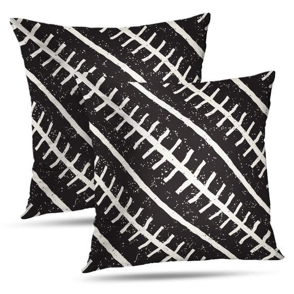LALILO Throw Pillow Covers Geometric Tiling Black And White Stylish Cushion Cover 18" x 18", 2 Pack