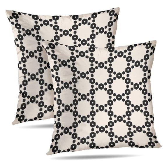 LALILO Throw Pillow Covers Geometric With Delicate Hexagonal Cushion Cover 18" x 18", 2 Pack