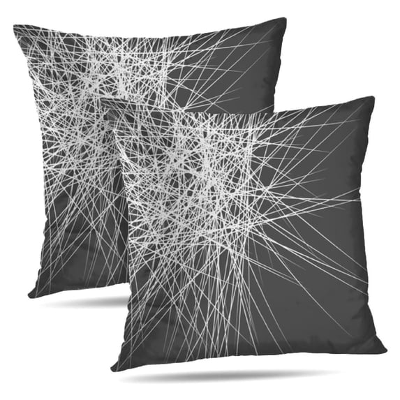 LALILO Throw Pillow Covers Geometric With Irregular Lines Lines Cushion Cover 18" x 18", 2 Pack