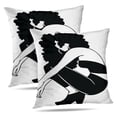 thumbnail image 1 of LALILO Throw Pillow Covers Girls Afro Black Afro Girls Woman Cushion Cover 18" x 18", 2 Pack, 1 of 6
