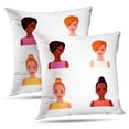 thumbnail image 1 of LALILO Throw Pillow Covers Girls Various Avatar Character Hair Afro Cushion Cover 18" x 18", 2 Pack, 1 of 6